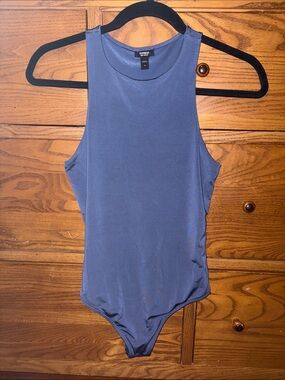 Express Sleeveless Scoop Neck Bodysuit - Slate Blue